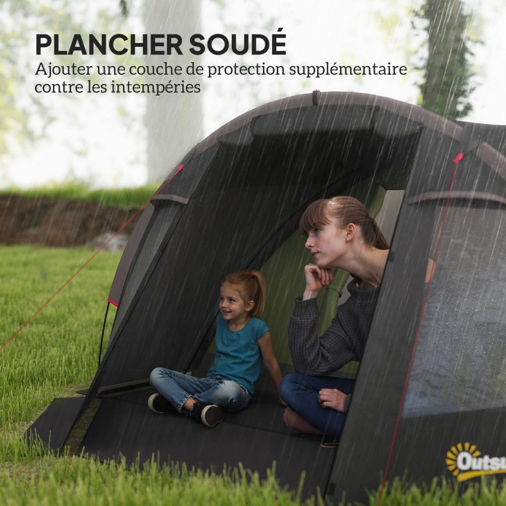 Tenda da campeggio familiare 2-4 persone impermeabile ¨C zephmum ¨C 3.6x2.5x1.3 m nero
