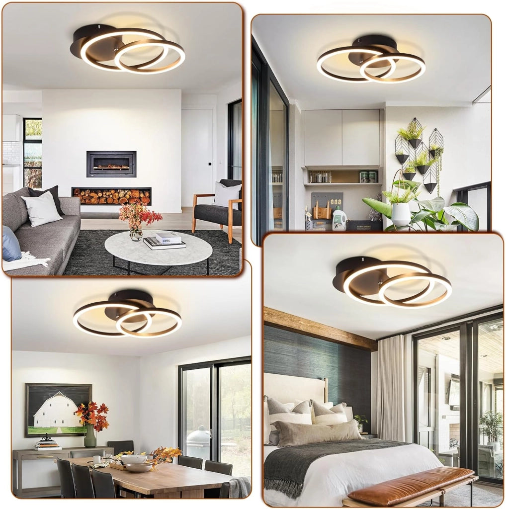 ZMH Lampada da soffitto plafoniera LED rotonda moderna 24W 3000K per soggiorno corridoio
