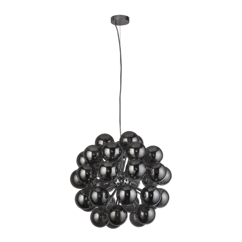 Berry 27Lt Pendant - Metallo cromato e vetro fumé