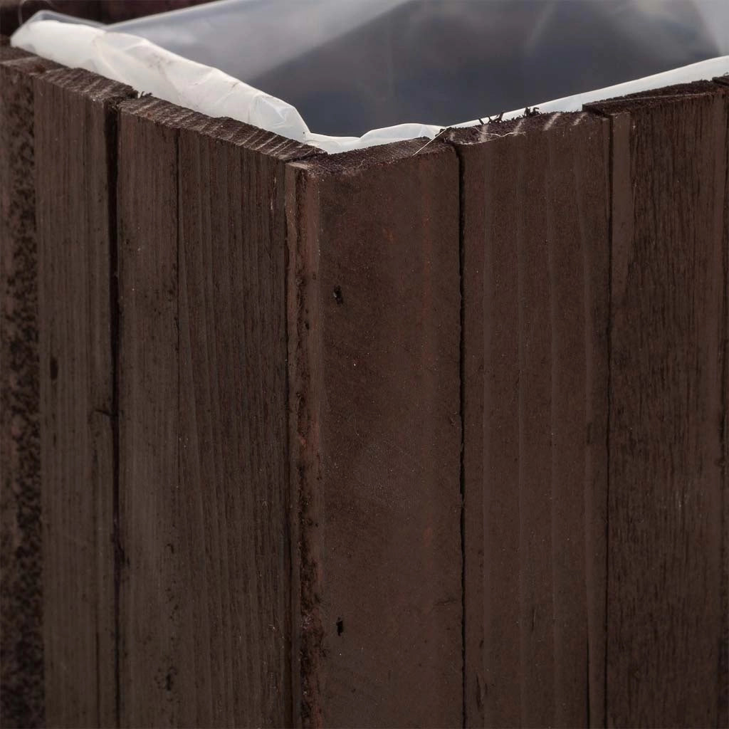 Cesto quadrato in legno marrone 18,5x10,5x10h