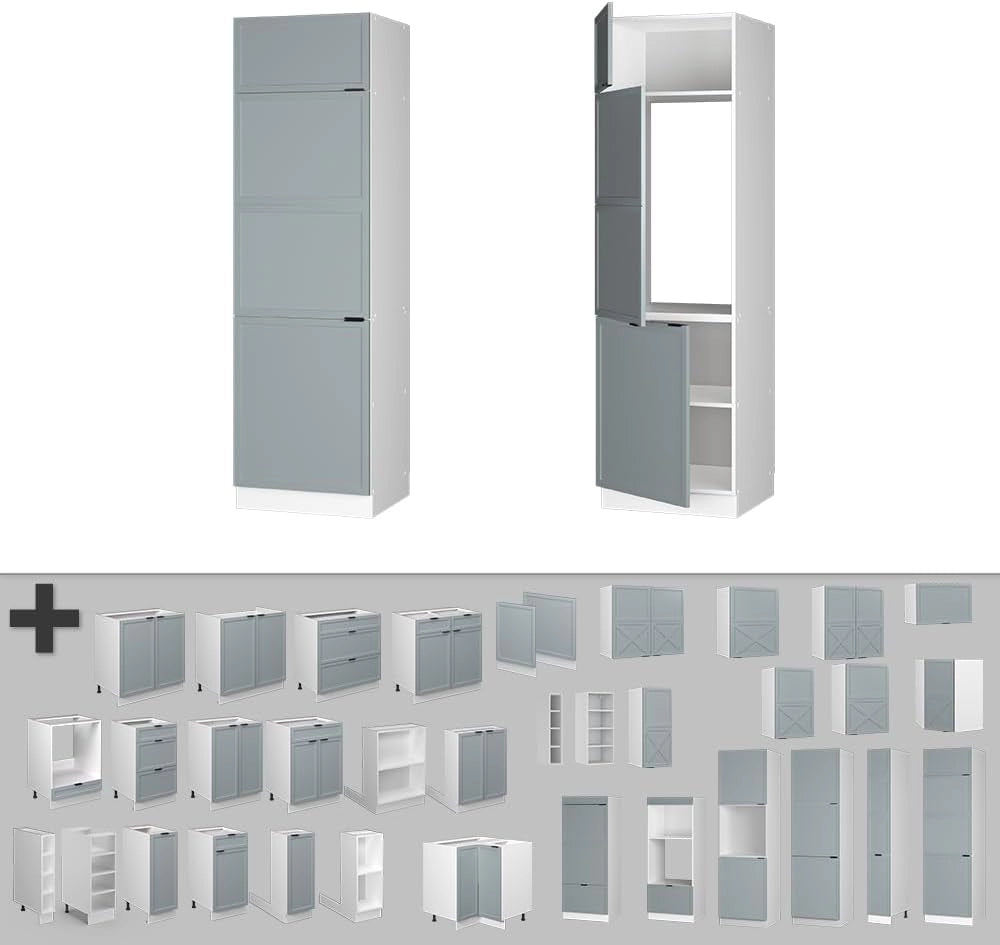 Armadio frigorifero Fame-Line, Blu-grigio chiaro, 60 cm, per la combinazione con altri moduli della serie Fame-Line