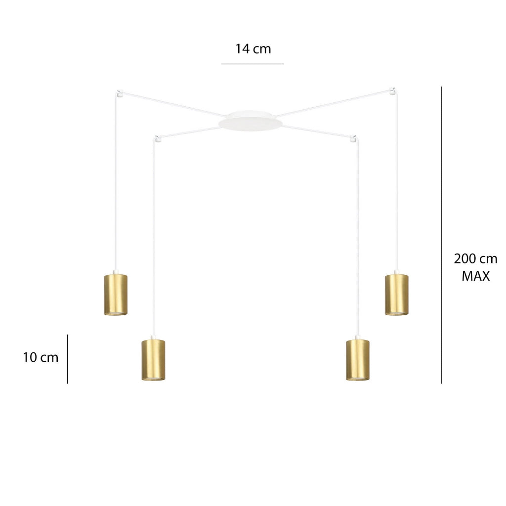 Emibig lampadario TRAKER 4xGU10 bianco/oro regolabile