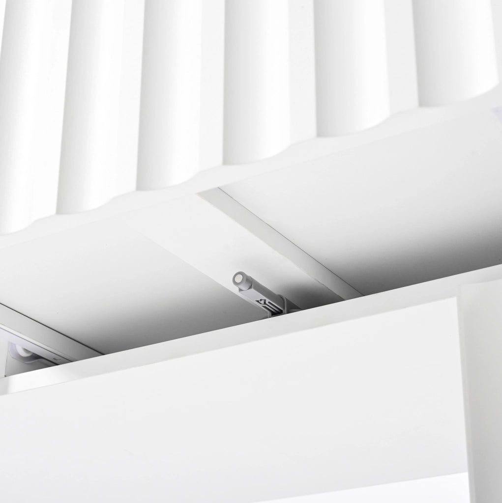 Toeletta 100x40x127 cm con specchio LED a tre colori; 5 cassetti; MDF e truciolare; bianco