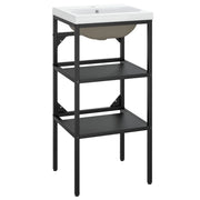 Telaio per Lavabo da Bagno con Lavabo Integrato Nero in Ferro CFW6786400