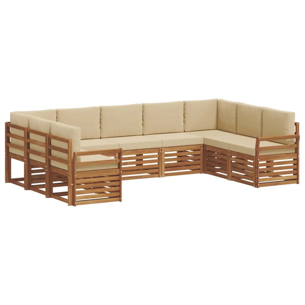 Set divano sezionale con cuscino 9 pcs Naturale e Beige