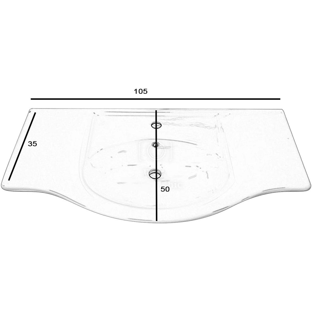 Mobile Da Bagno Bianco Completo Modello Giada Ante Vetro 105cm Legno con Specchio
