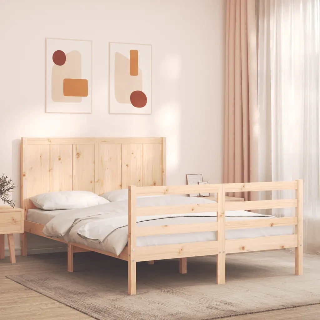 Giroletto con Testiera Small Double-Struttura Letto in Legno Massello 498417