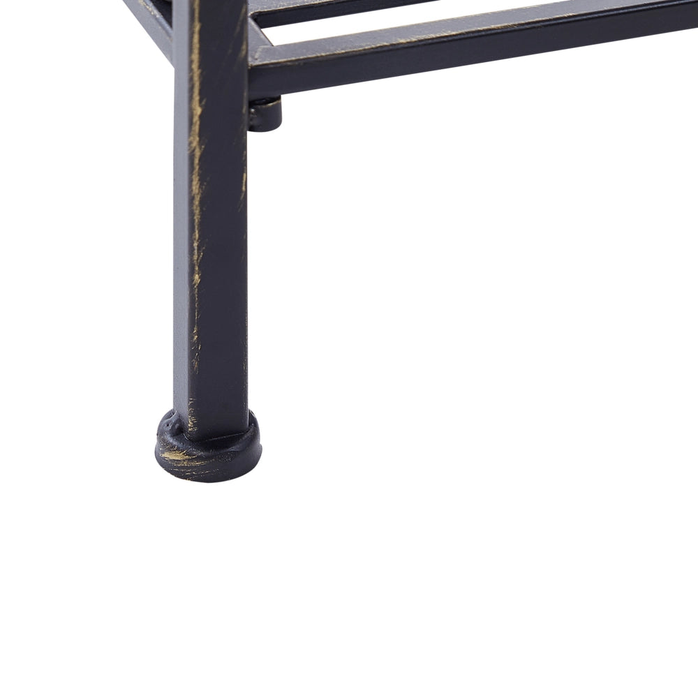 Scaffale Stile Vintage per Bagno Struttura in Metallo nero con 4 Ripiani