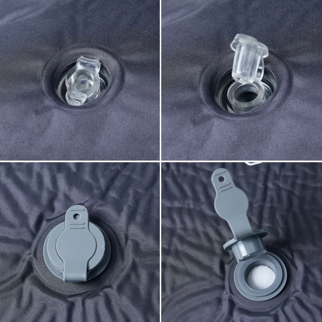 Materasso Campeggio Autogonfiabile con Cuscini 1 Persona Grigio 4007123