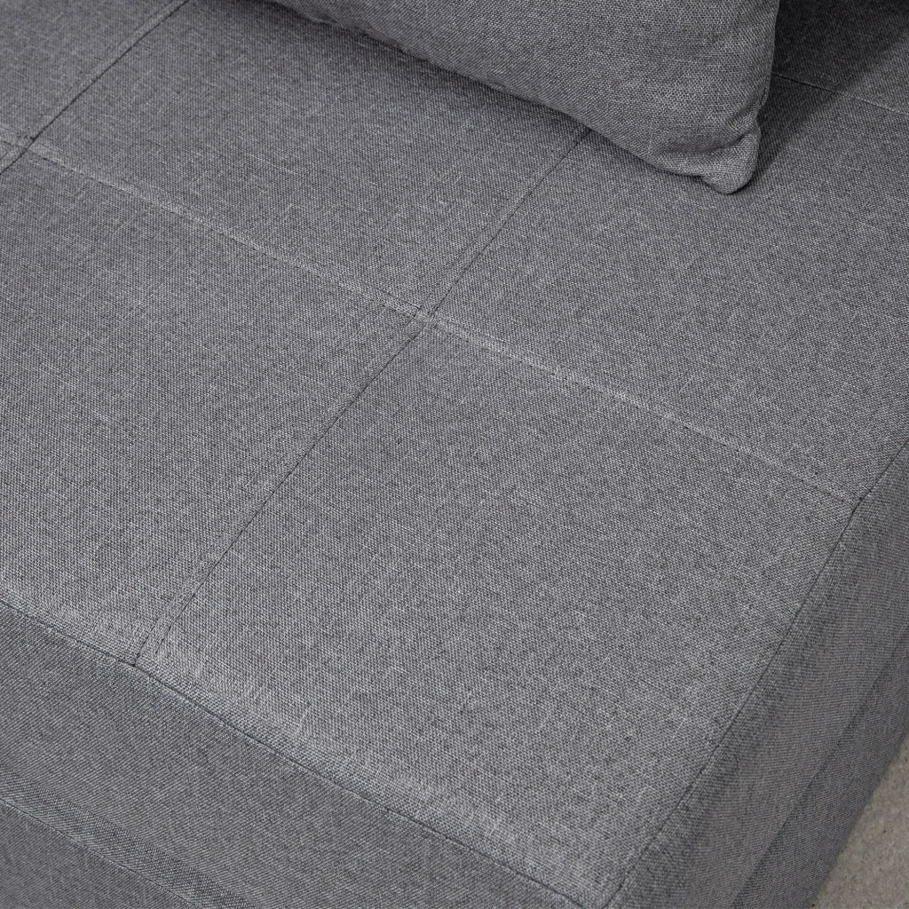 Fauteuil convertible pieghevole con funzione letto e cuscino, per soggiorno e ufficio, in schiuma grigio scuro
