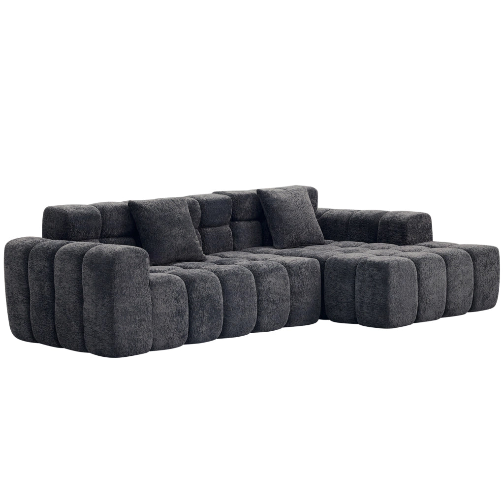 DIVANO Modulare 249,94 cm in Velluto Grigio Antracite