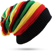 Cappello Rasta colorato per cosplay e feste, berretto reggae intrecciato con disegno arcobaleno e strisce Rasta per inverno e autunno