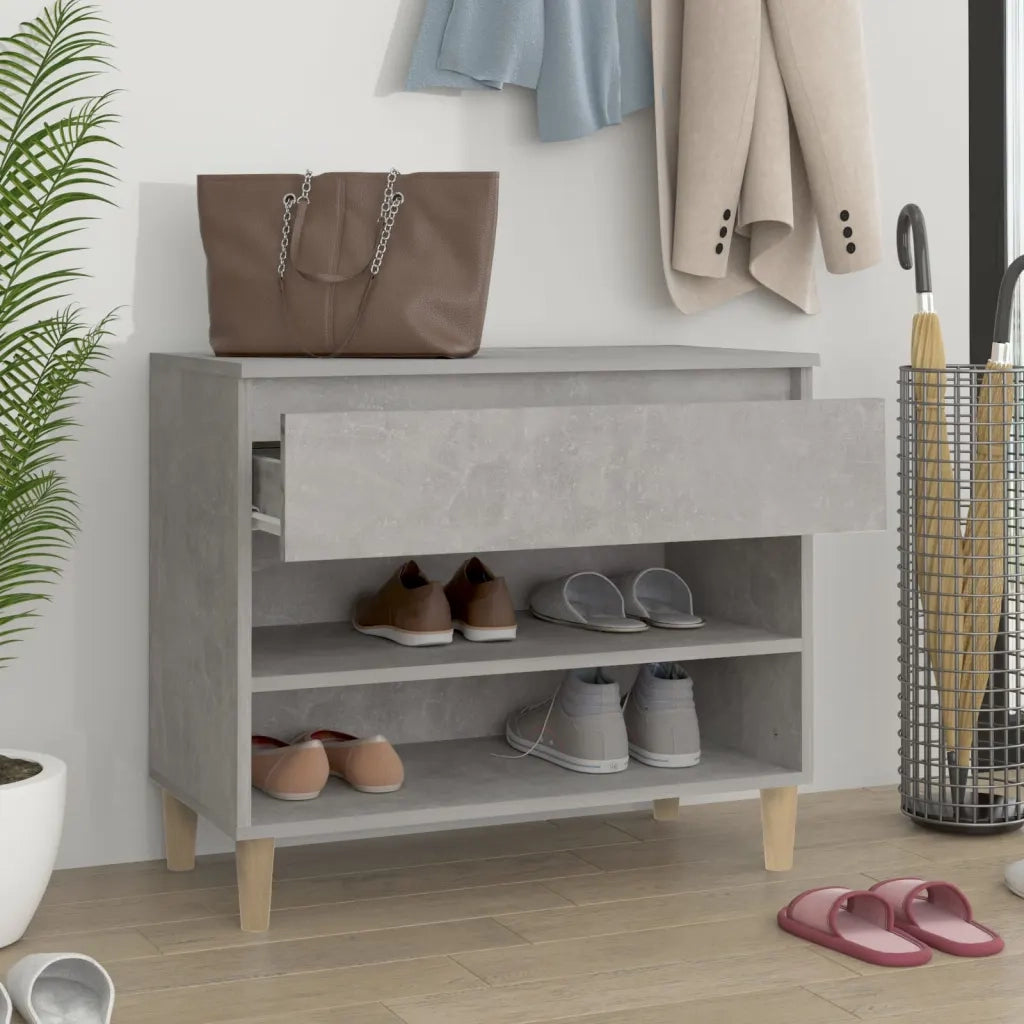 Scarpiera | Mobile per scarpe Grigio Cemento 70x36x60 cm in Legno Multistrato