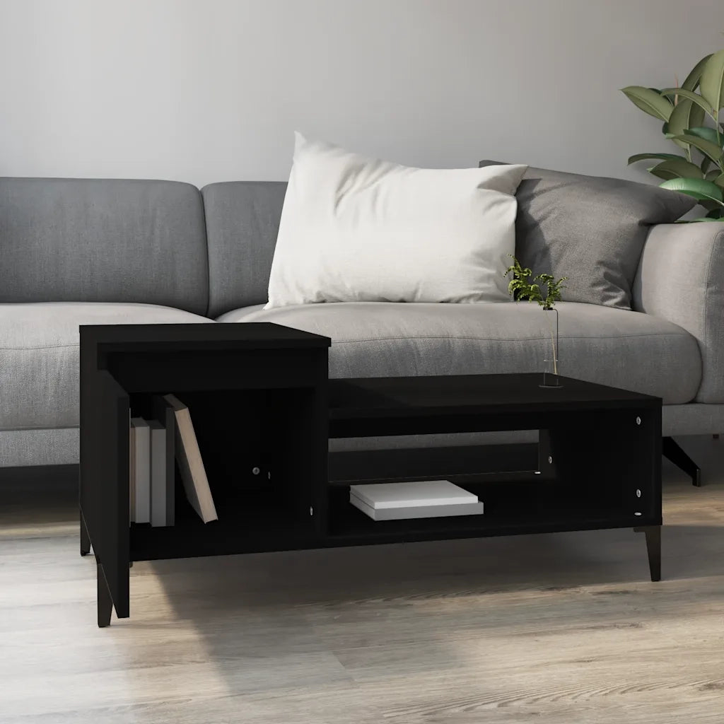 Tavolino da salotto | Tavolino da caff¨¨ | Tavolino da Soggiorno Nero 100x50x45 cm in Legno Multistrato