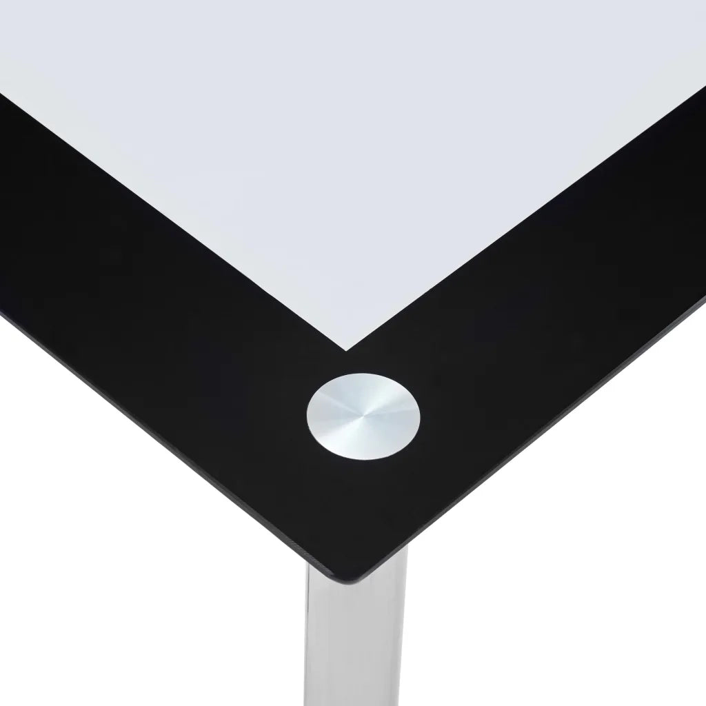 Tavolo da Pranzo Nero e Trasparente 120x60x75cm Vetro Temperato cod mxl 16898