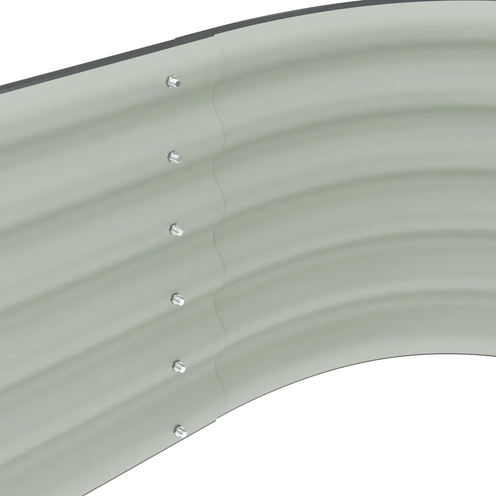 Letto Rialzato Giardino 400x80x44 cm in Acciaio Zincato Grigio 45526