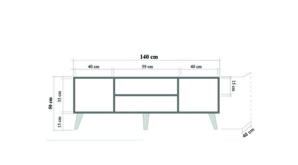 Argegno, Mobile Porta tv un Ripiano, 140x40x50h cm Marrone Quercia