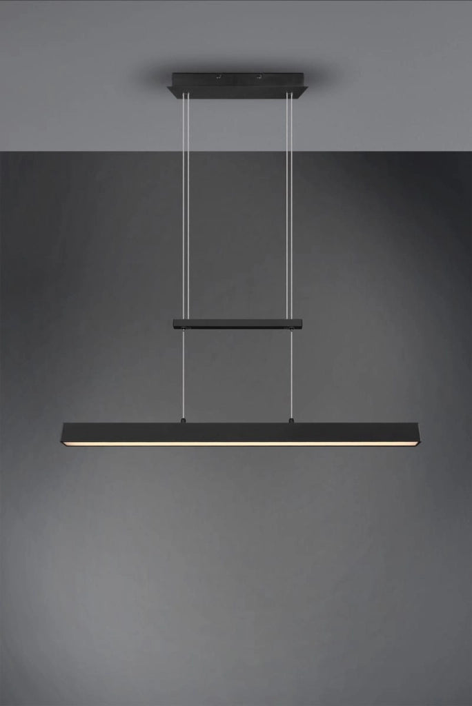 Lampadario LED PAROS nero 3 luci 32W 3000K 90cm RL