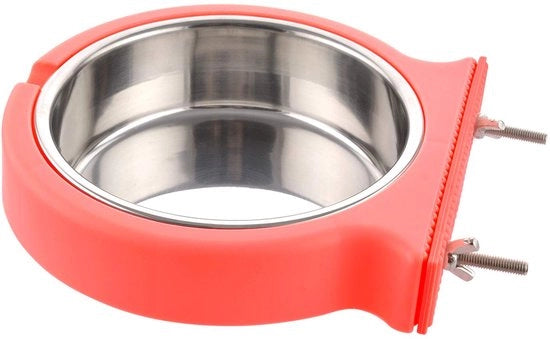 Bacchetta alimentare per gabbie, cassetta alimentare e acqua per gabbie, materiale in acciaio inossidabile, cassetta alimentare, cassetta per l'acqua, bacchetta blu per cani, gatti, piccoli animali
