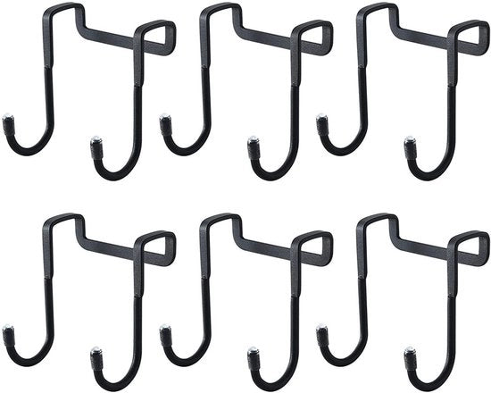 Sostegno per carico a forma S in acciaio inossidabile 304 - 6 pezzi - Hanger con ganci antiscivolo - Sostegno per carico pesante - Utilizzo cucina/bagno - Deur aak
