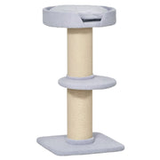 Lettino per Gatti con Tiragraffi in Sisal e Rivestimento Peluche ¨C Zephmum ¨C 45x45x91cm Azzurro