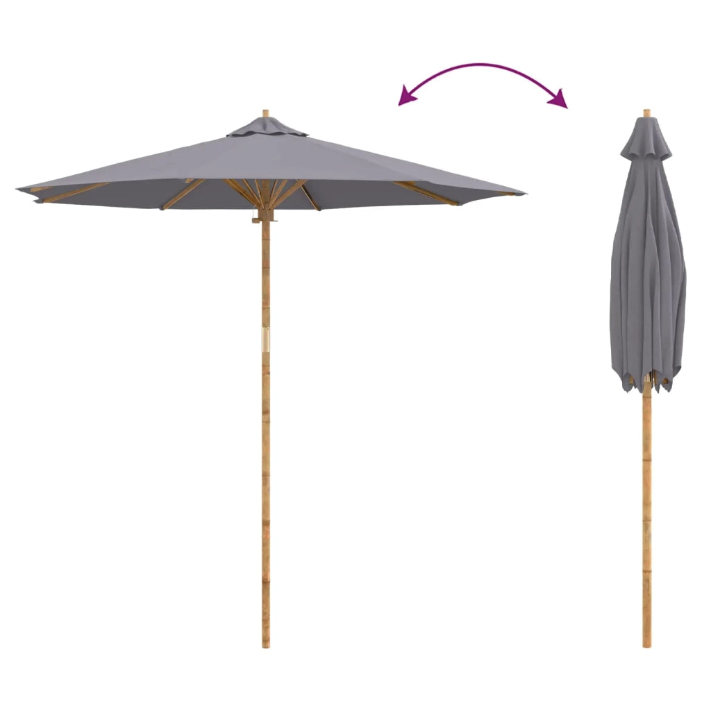 Ombrello da giardino Grigio scuro Ø 240 x 260 cm Bambù 4108087