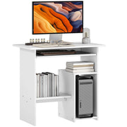 Scrivania per computer ¨C zephmum ¨C Bianco, metallo, legno, 80x45x75 cm
