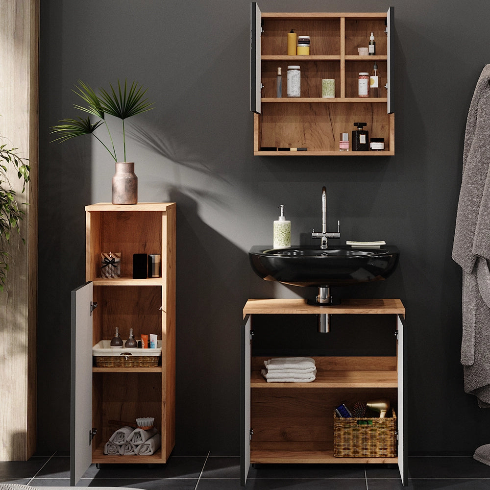 Vicco Set mobili bagno Antracite puntinato 3 parti