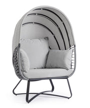 Poltrona con Cuscini da Giardino 100x90x152 cm in Acciaio Eldon Grigio Chiaro