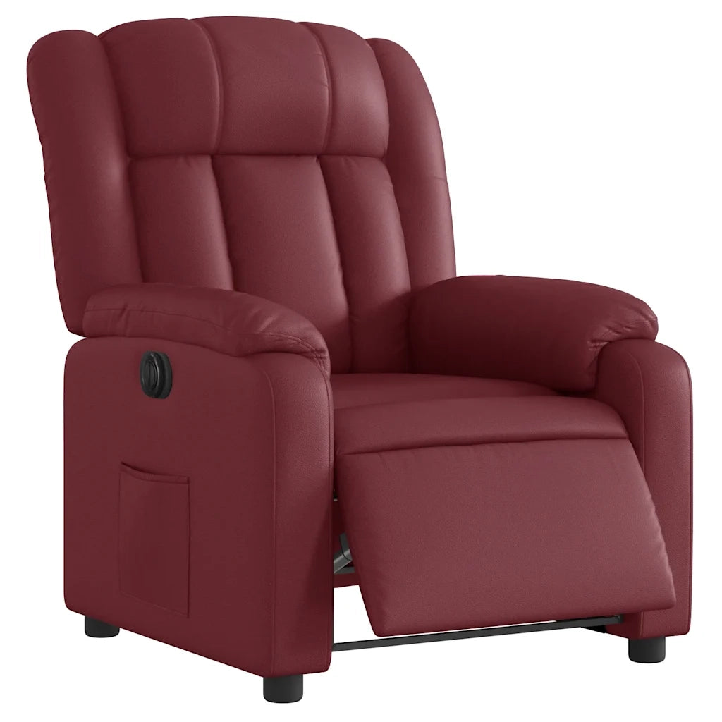 Poltrona Reclinabile Elettrica Rosso Vino in Similpelle 3205254