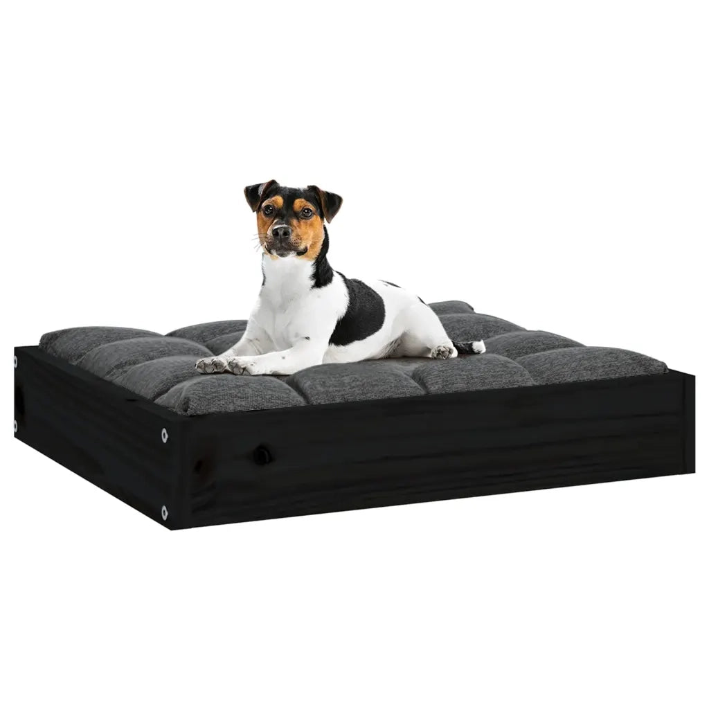 Cuccia per Cani Nera 51,5x44x9 cm in Legno Massello di Pino 820850