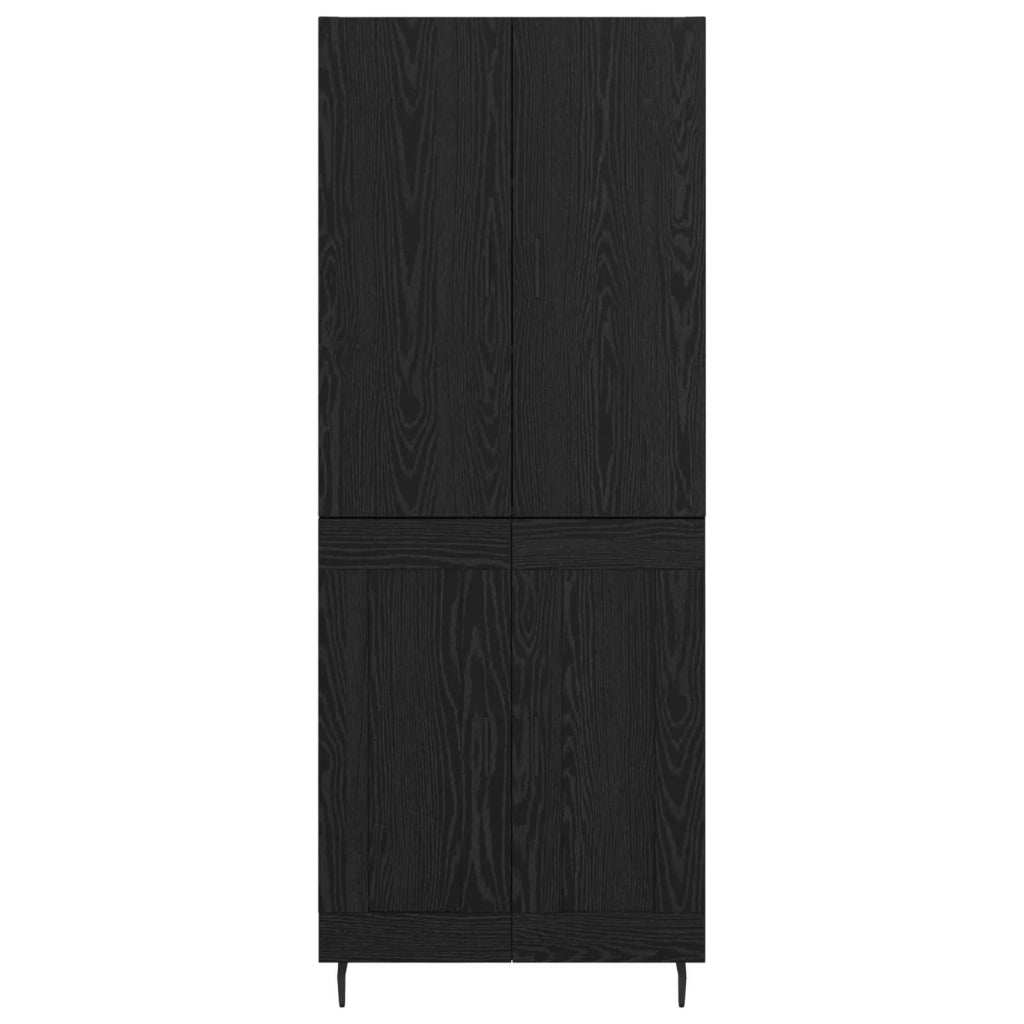 Credenza-Buffet-Armadio da cucina Rovere nero 69,5 x 34 x 180 cm 619643