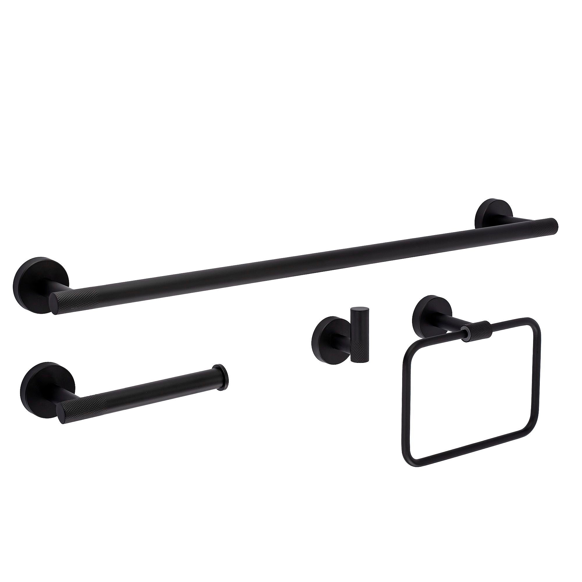 Set Accessori Da Bagno Grid Black 4 Pezzi