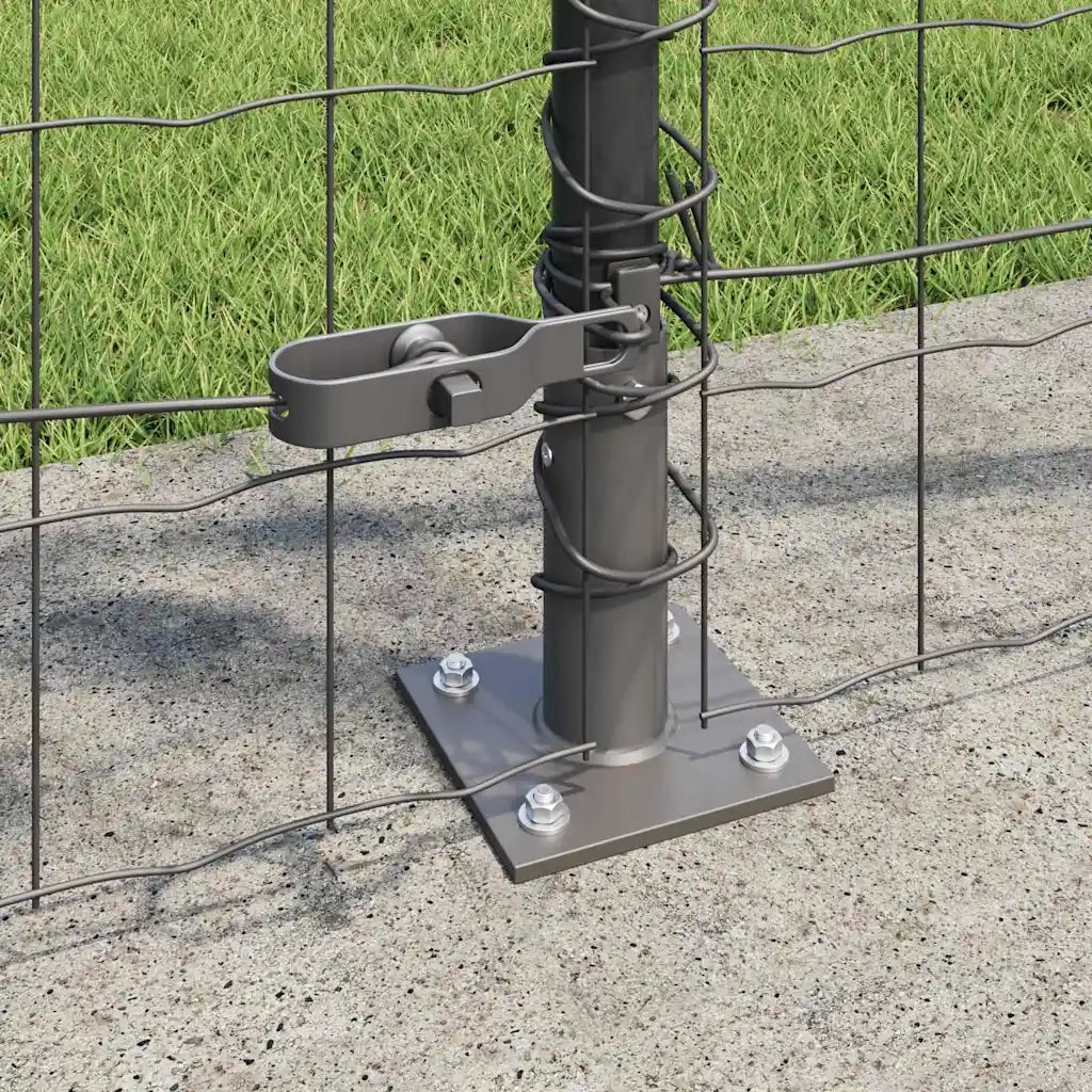 Recinzione con Posto Grigio 1 x 25 m Acciaio e PVC