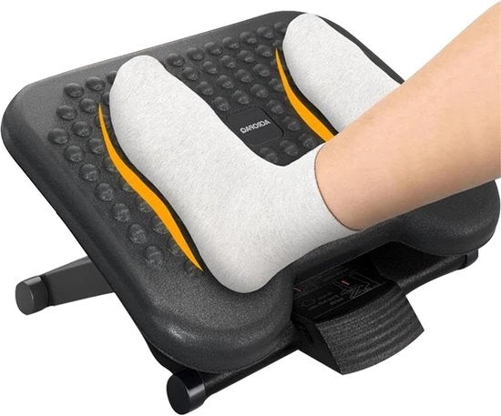 Sostegno per piedi con 3 altezze regolabili, inclinazione -30 a +30 gradi - Sostegno per piedi ergonomico in grigio