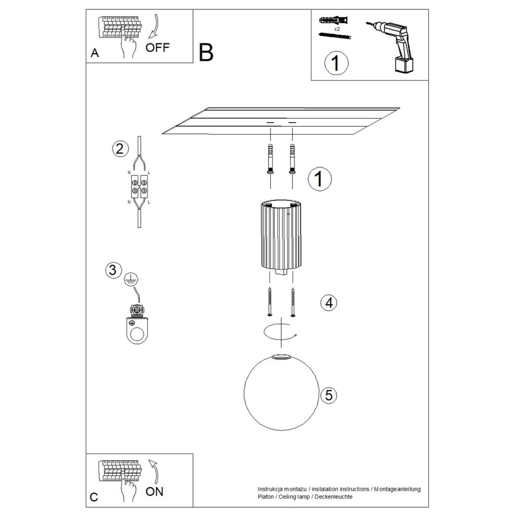 Spot soffitto Pure Lume SFERA mocca sfera G9 IP44