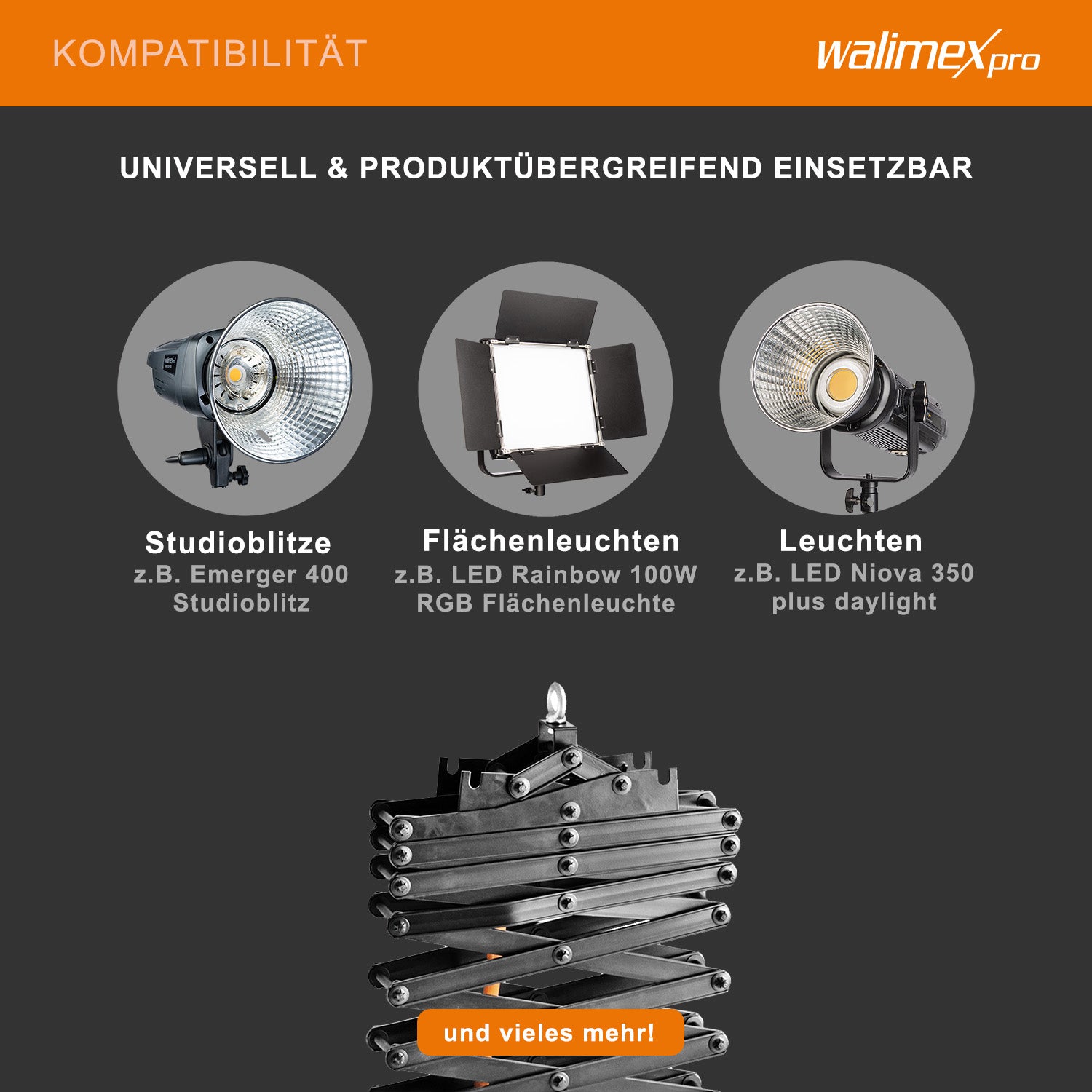 Walimex Forbici per sistemi di guide a soffitto