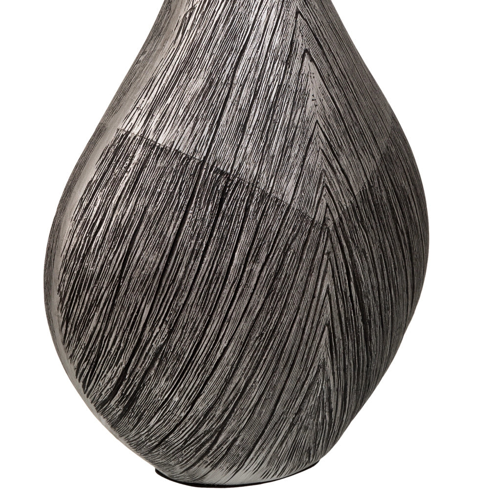Vaso in poliresina argento 23,5x13,5x48,5h