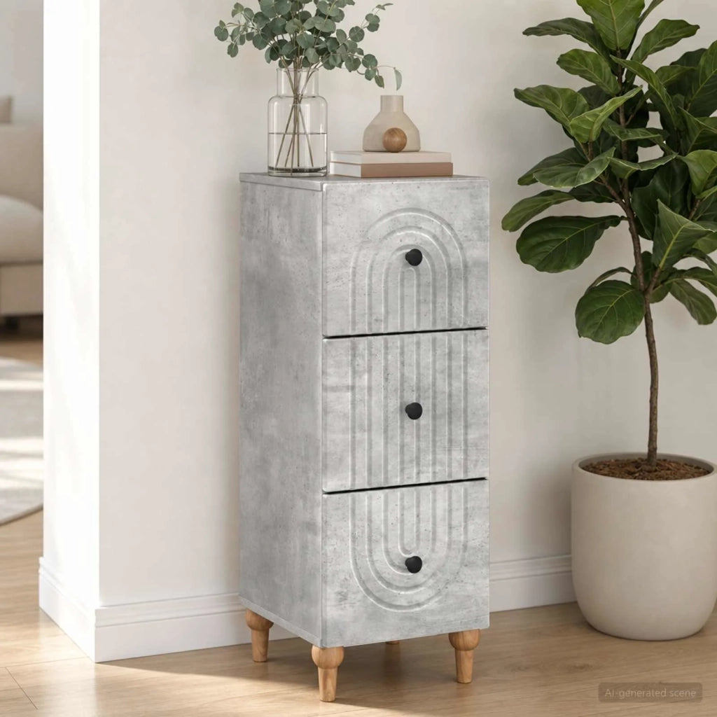 Mobile con Cassetti Grigio Cemento 33 x 34,5 x 90 cm 894158