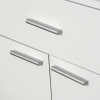Credenza Alta da Cucina, Madia Classica Bianca in Legno con 2 Armadietti e 1 Mensola, Bianco, 60x40x160cm