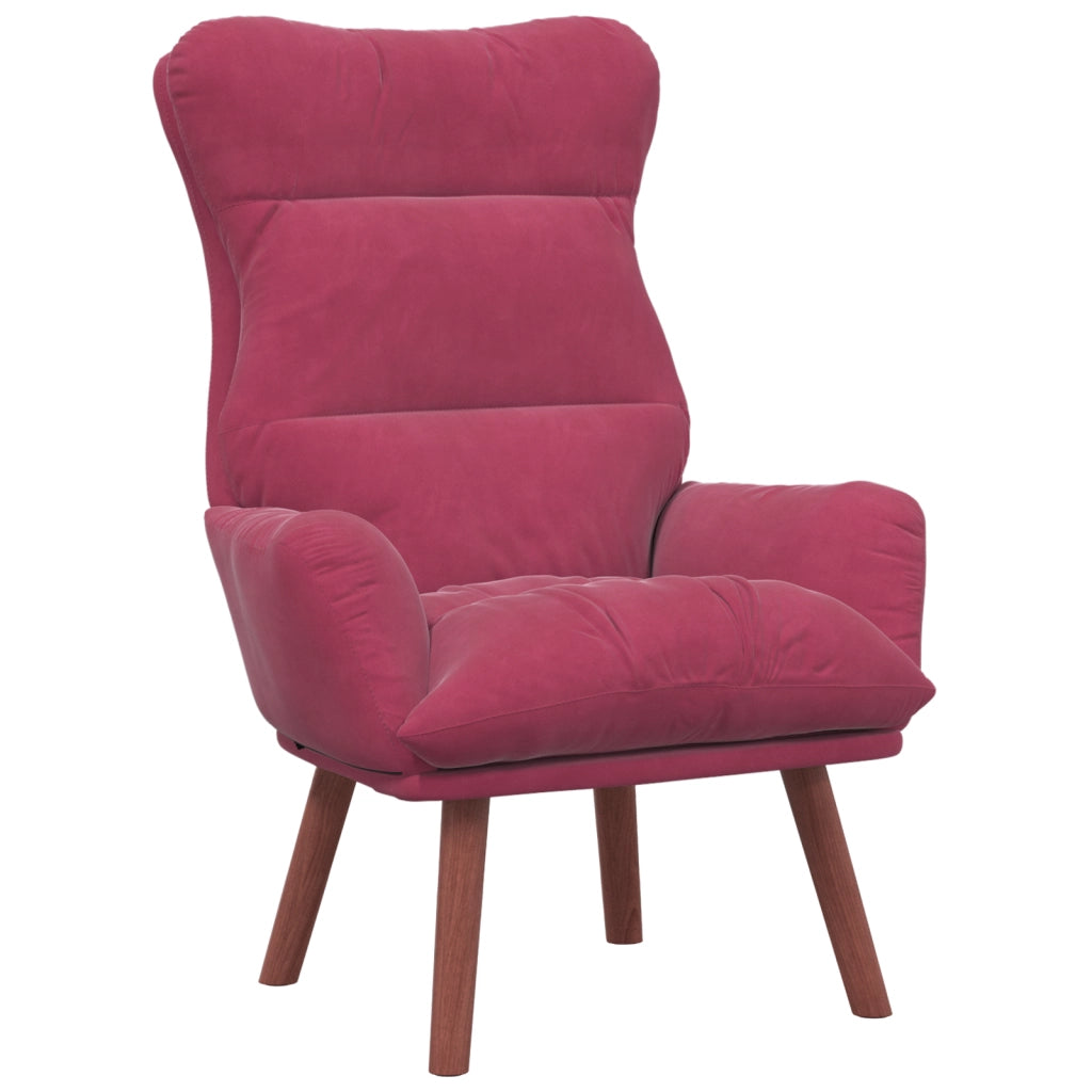 Poltrona Rilassante Velluto Rosso Vino