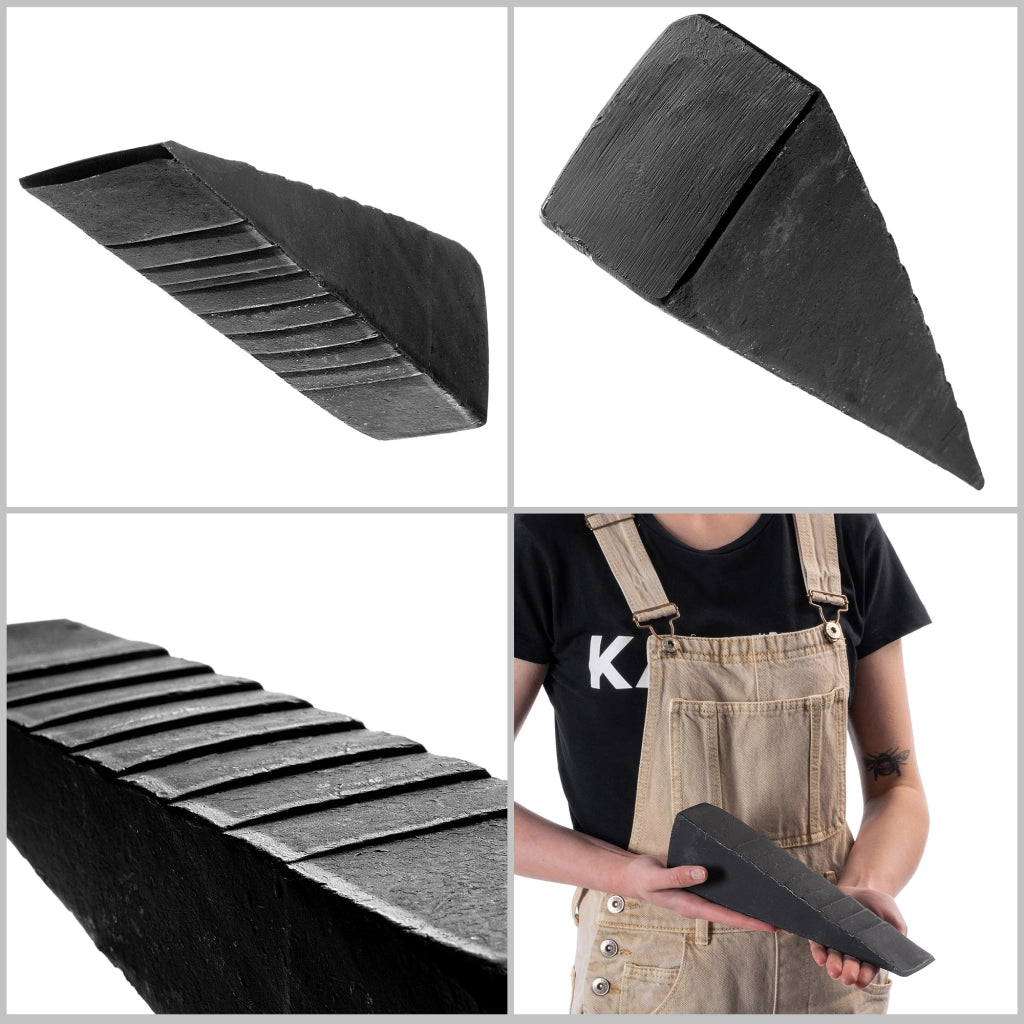 Cuneo forgiato KADAX per spaccare la legna, spaccare la legna da ardere, spaccalegna in acciaio resistente da 4 kg