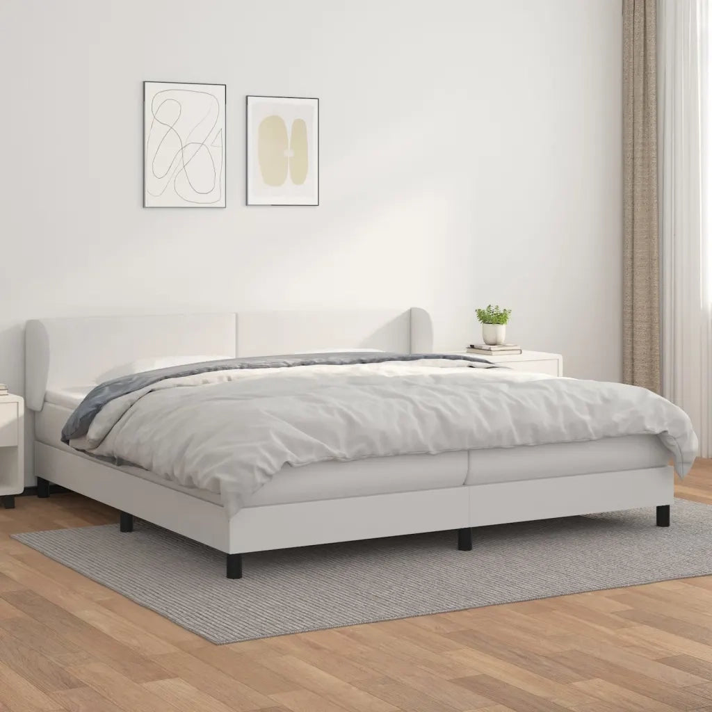 Giroletto a Molle con Materasso Bianco 200x200cm in Similpelle cod mxl 63656