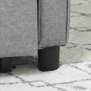 Poltrona Letto Reclinabile con Cuscino Extra 69x82x85cm Grigio Chiaro