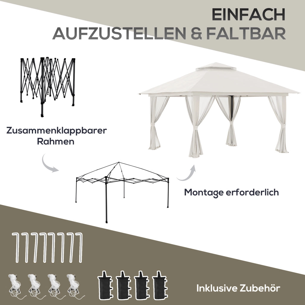 Gazebo pieghevole ¨C zephmum ¨C cremewei? 4x4x3 m