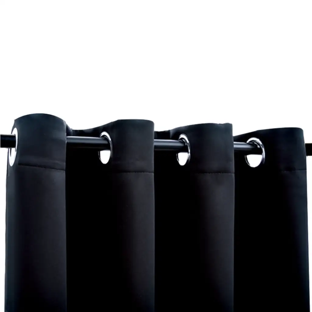 Tenda Oscurante con Anelli in Metallo Nera 290x245 cm