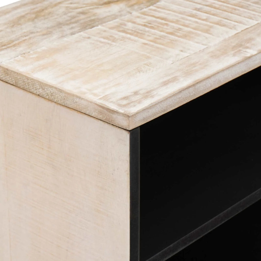 Mobile TV-Credenza per TV Bianco 80 x 31,5 x 46 cm Legno di mango massello