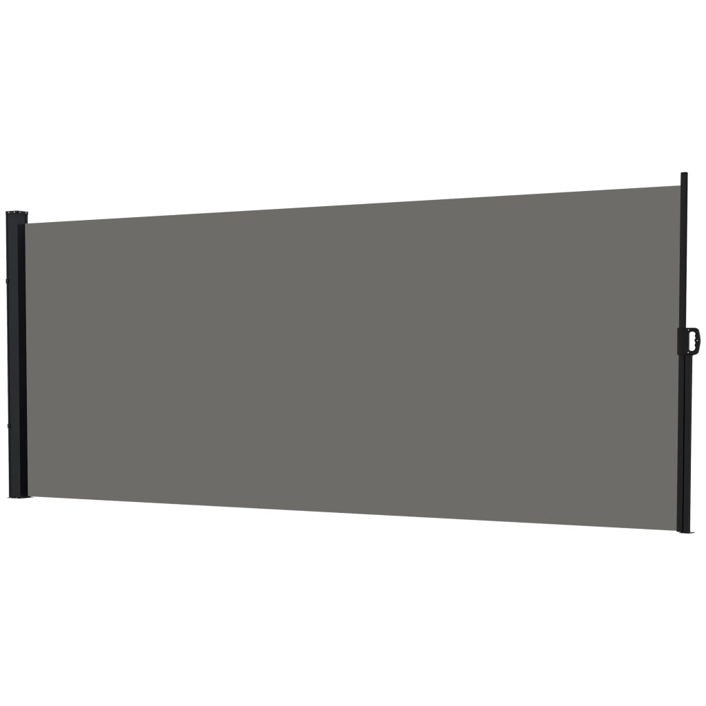 Paravento retrattile per esterno ¨C zephmum ¨C grigio, alluminio e poliestere, 4x1.8m