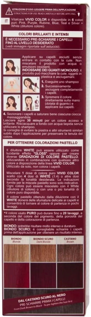 VITALCARE TINTA SEMIPERMANENTE PROFESSIONALE PER CAPELLI MORBIDI IDRATATI E LUMINOSI IN COLORE RUBINO 100 ML