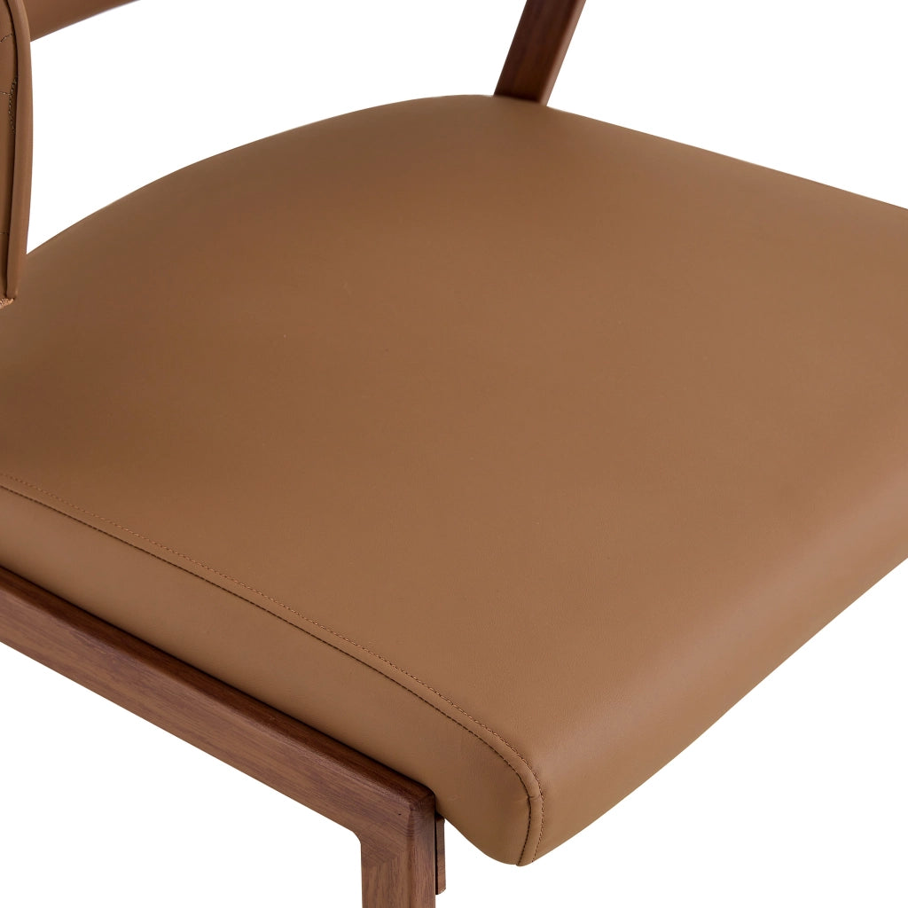 Sedia da pranzo moderna in PU con struttura in metallo e schienale ergonomico